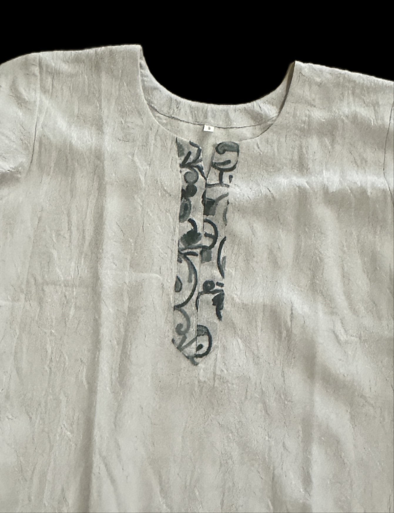 Women's Light Grey crushed cotton top in S