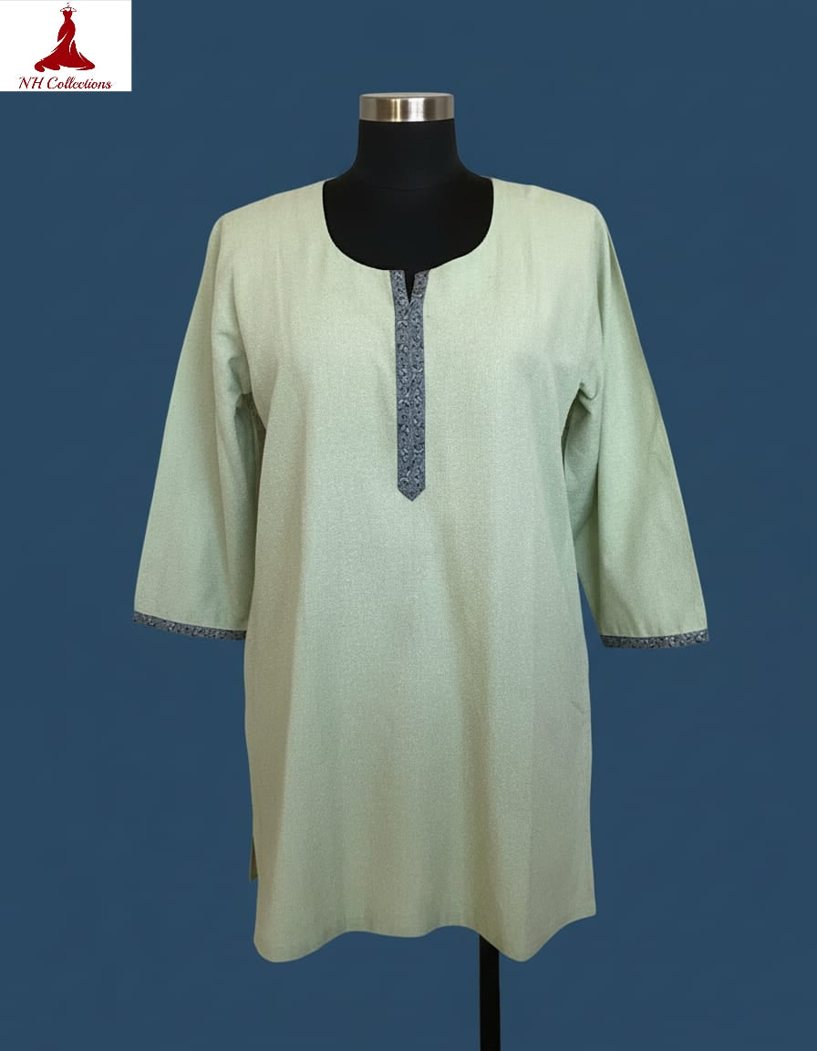 Women's Light green cotton top in 2XL