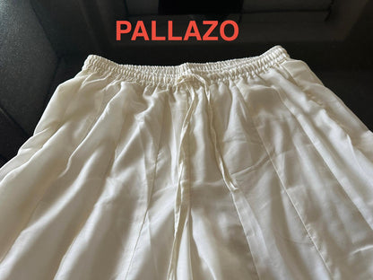 Ivory Georgette Kurta Set with Pearl neck line in M