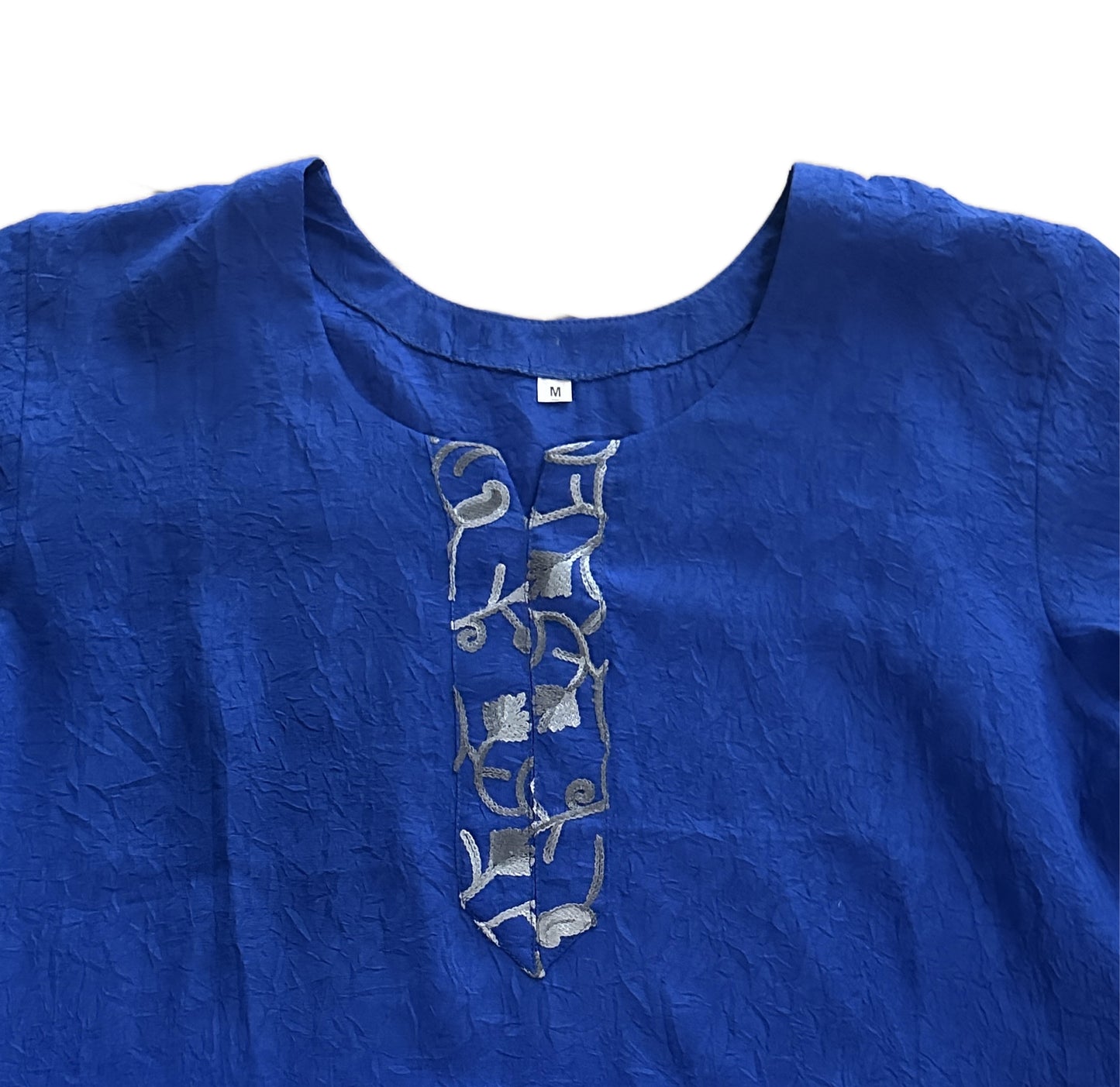 Women's Ink Blue crushed cotton top in M