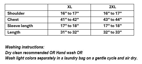 Women's off-white blouse with black lace in XL & 2XL