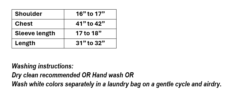 Women’s White Cotton Embroidered Top with Blue Floral Detailing in XL