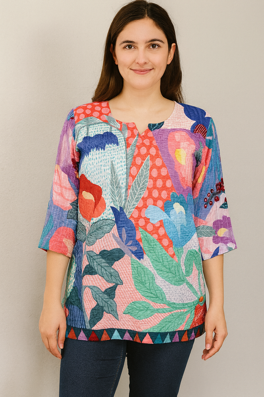 Women's multi-colored blouse in L