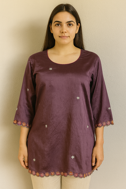 Women's muslin silk blouse in L