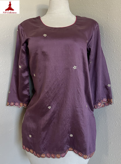 purple silk kurta