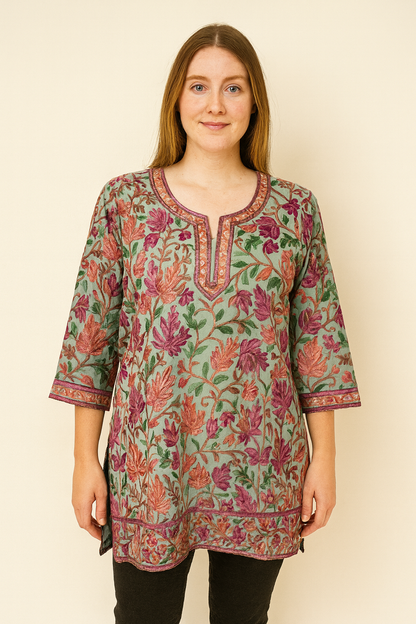 Women's mint green georgette blouse in 2XL