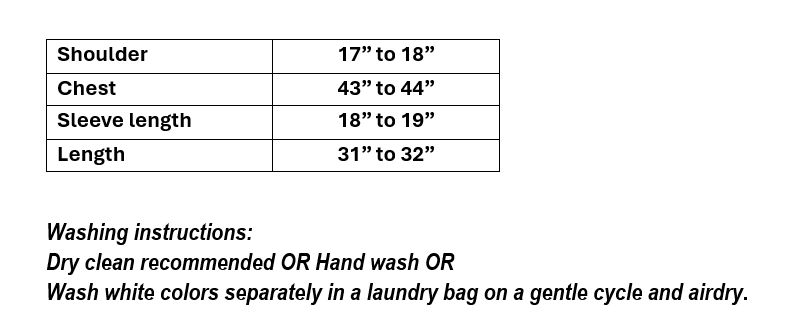 Women’s White & Blue Embroidered Cotton Top in XXL