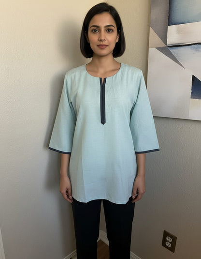 Light Blue Cotton Blouse in M