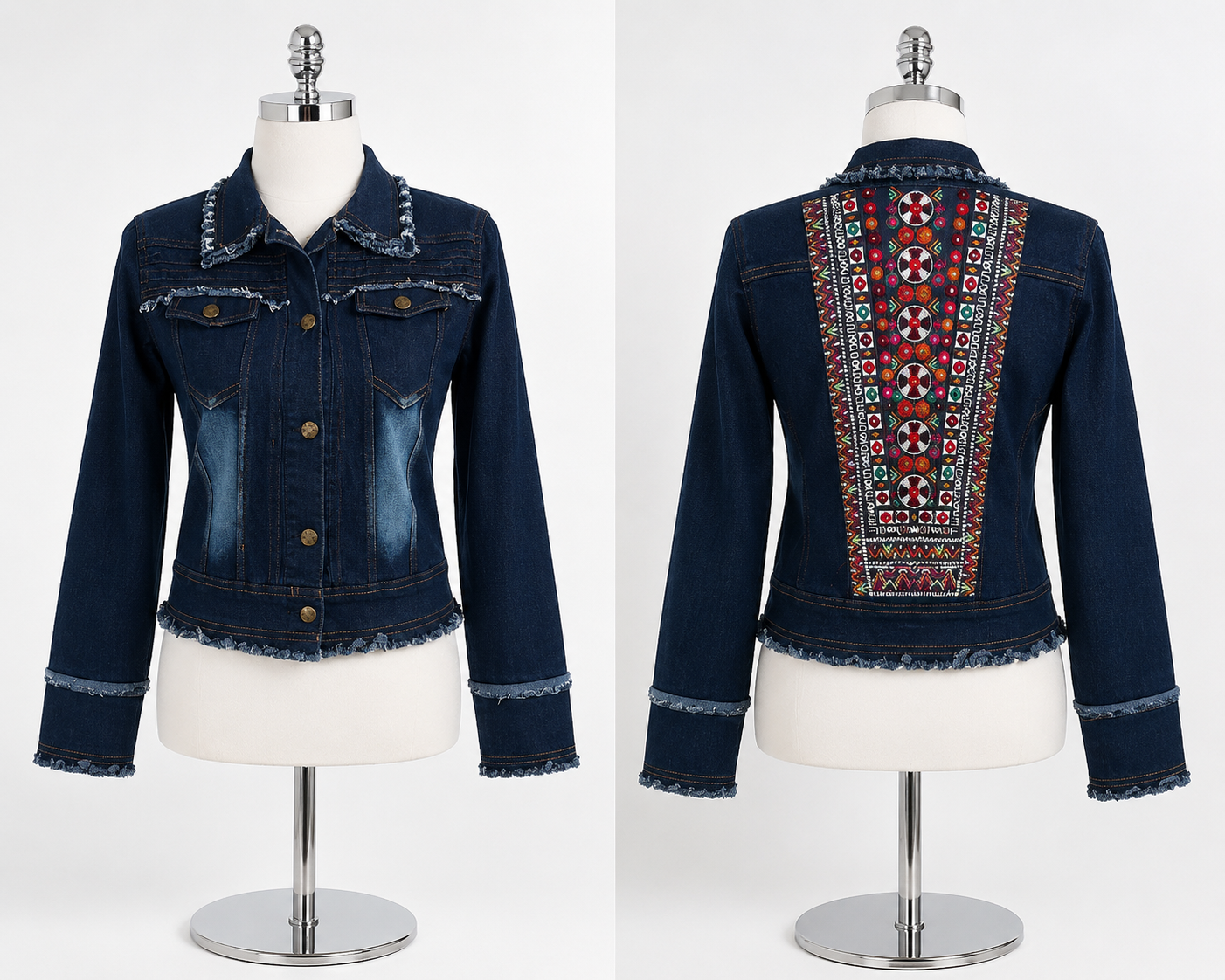 Youth Girl's Denim Embroidered Jacket