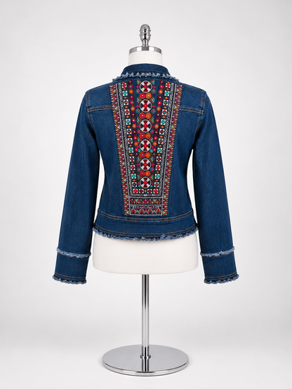 Youth Girl's Denim Embroidered Jacket