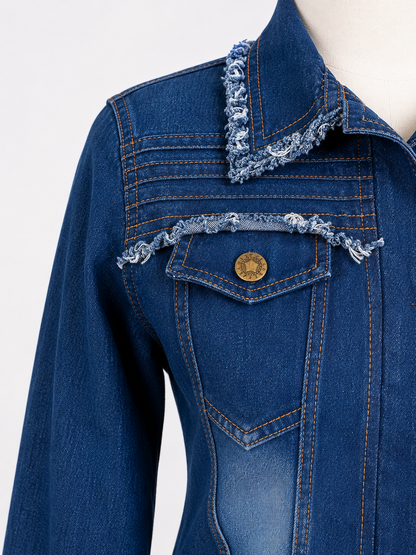 Youth Girl's Denim Embroidered Jacket