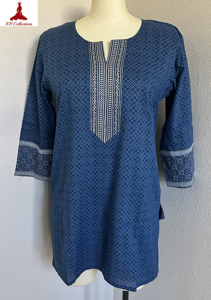 navy blue casual kurta