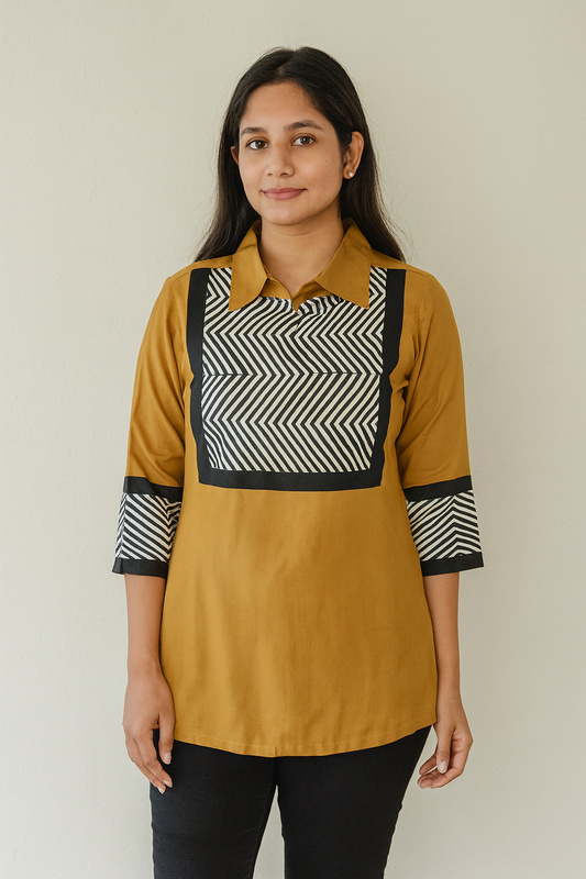 Women's brownish yellow blouse in M