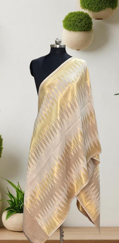 Women's ikkat reversible zari stoles