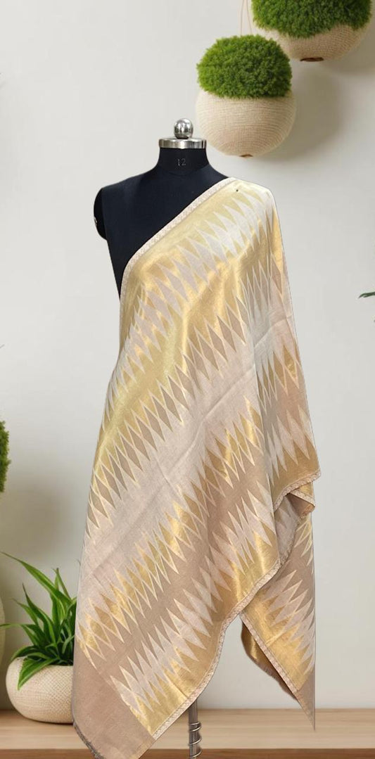 Women's ikkat reversible zari stoles