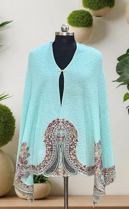 Women's knitted shawls with peacock embroidery