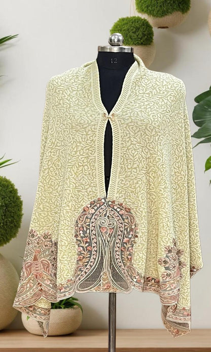 Women's knitted shawls with peacock embroidery