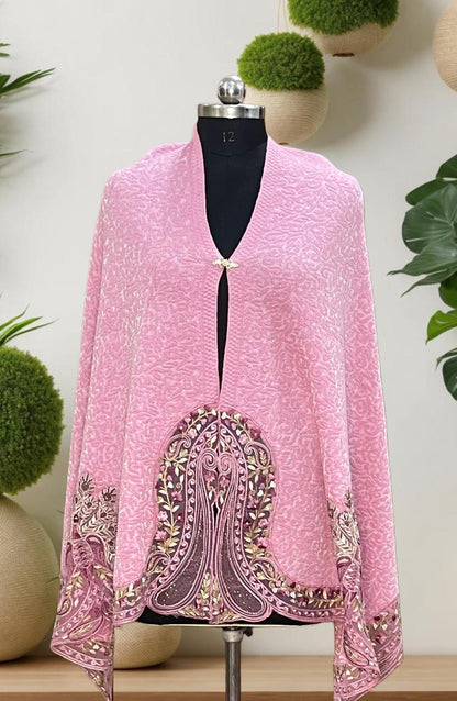 Women's knitted shawls with peacock embroidery
