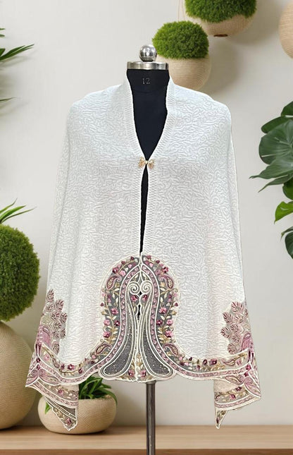 Women's knitted shawls with peacock embroidery