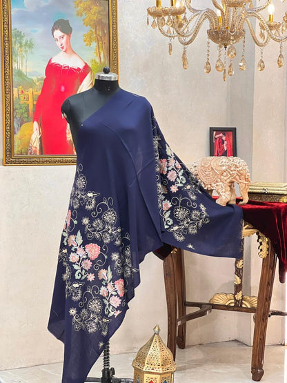 Women's pashmina stole with nalki zari work
