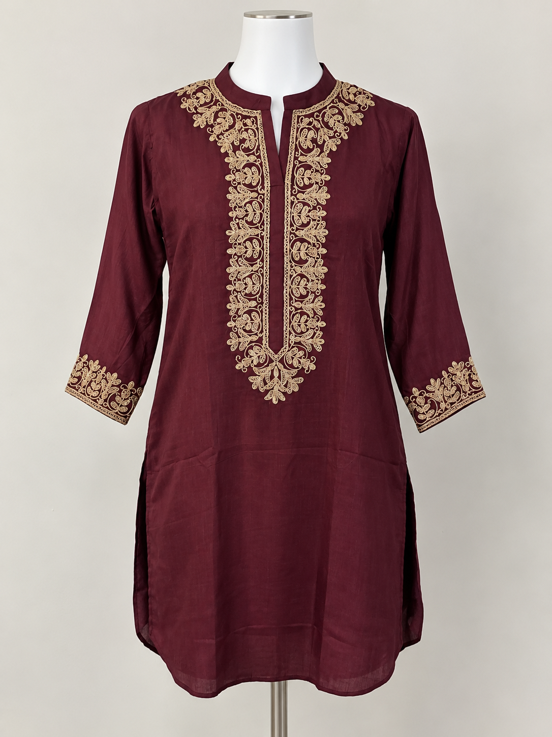 Women's Chanderi Silk Embroidered Tunic in S