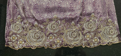 Women's Jacquard Banaras Pallazo set with bead work in M, L & XL