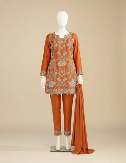 Women's Jacquard Banaras Pant set with all over bead work in M, L & XL