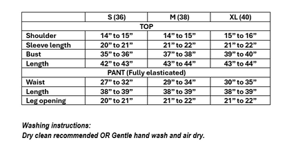 Women's Blue & Black color embroidery coord sets with coin lace (S, M, L)