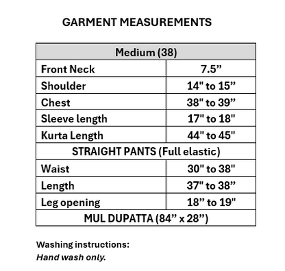 Women’s Off-white linen kurta set with mul dupatta in M