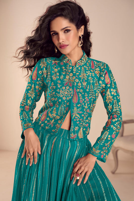 Women's Silk Crop top lehengas from M to 3XL