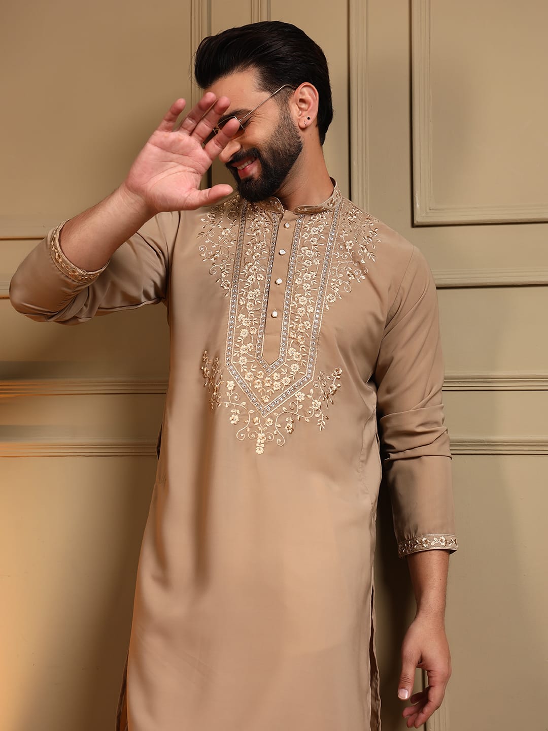 Men’s Armani Lachka fabric kurta set from L to 5XL