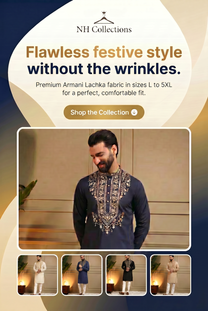 Men’s Armani Lachka fabric kurta set from L to 5XL