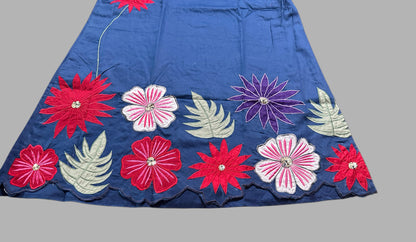 Women's Denim Aline dress with applique work in L and 2XL