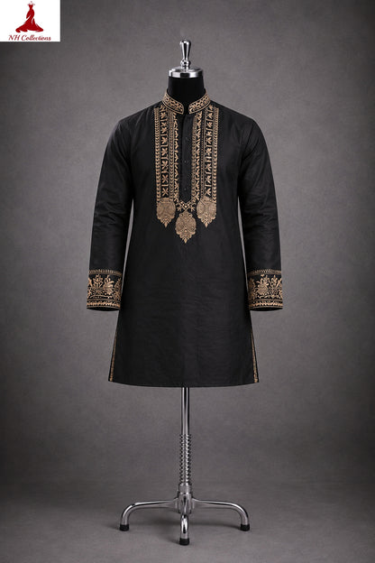 Men’s Rolex silk Kurta with neck embroidery in L to 2XL