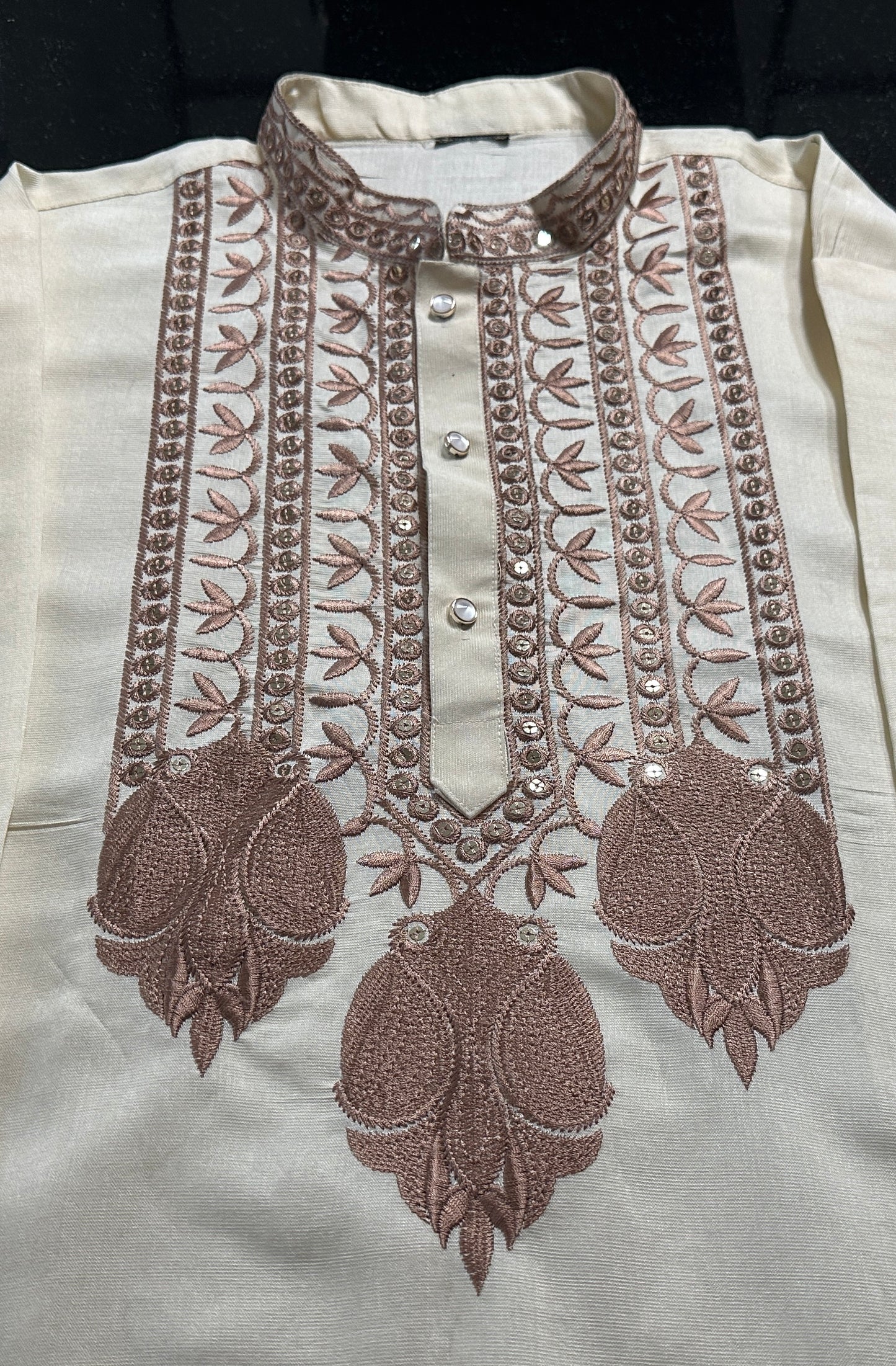 Men’s Rolex silk Kurta with neck embroidery in L to 2XL