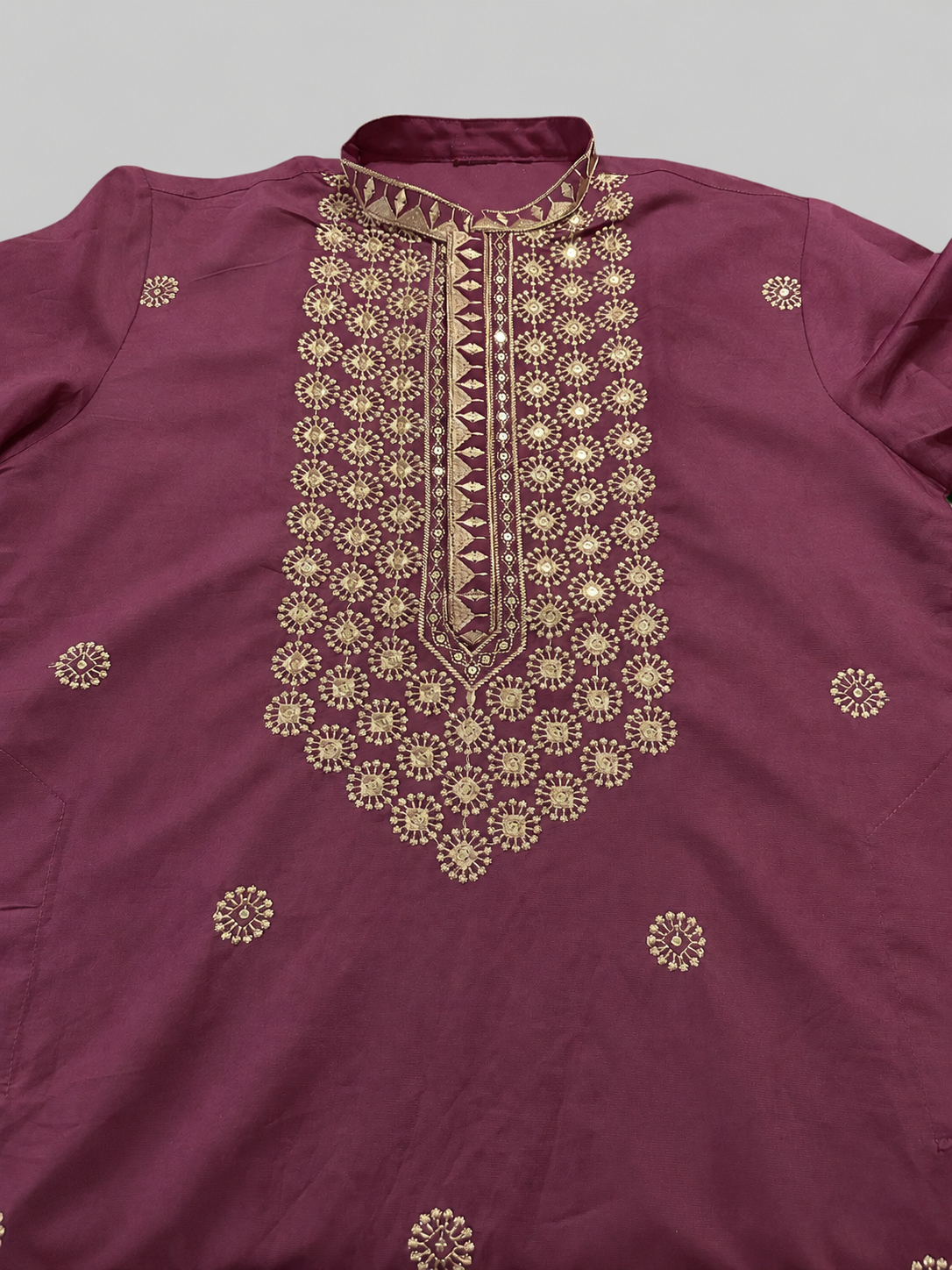 Men’s Rolex silk Kurta with star embroidery in L to 2XL