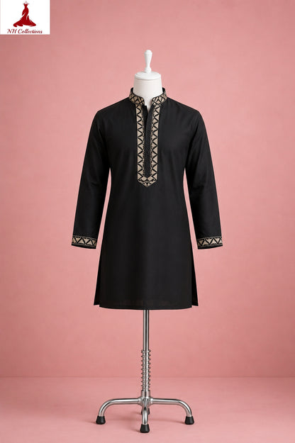 Men’s Rolex silk Kurta with silver embroidery in L to 2XL