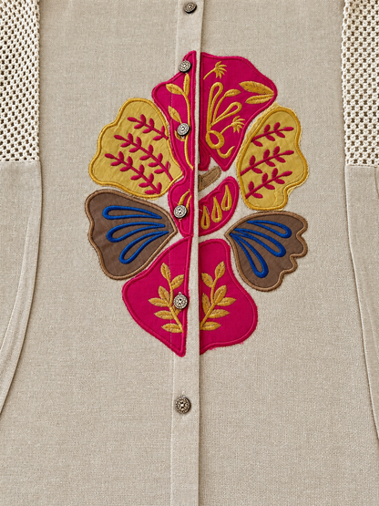 Women's Jute appliqué embroidery coord set in M