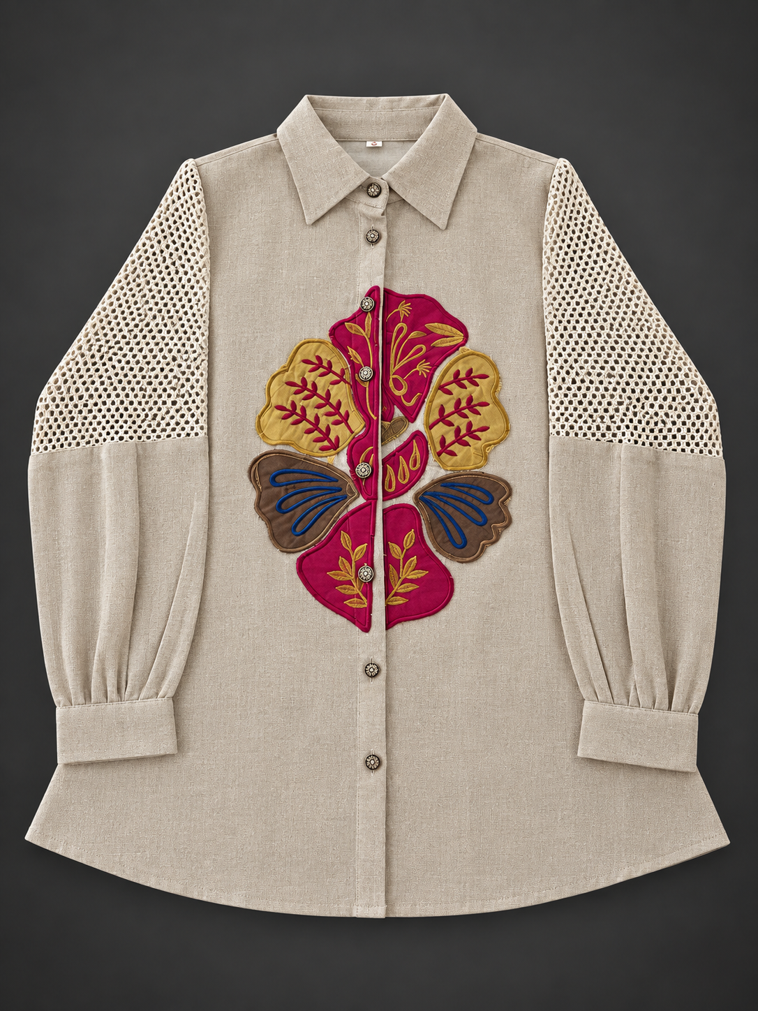 Women's Jute appliqué embroidery coord set in M