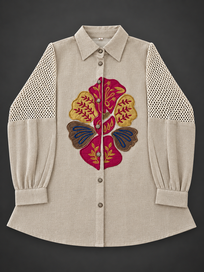 Women's Jute appliqué embroidery coord set in M