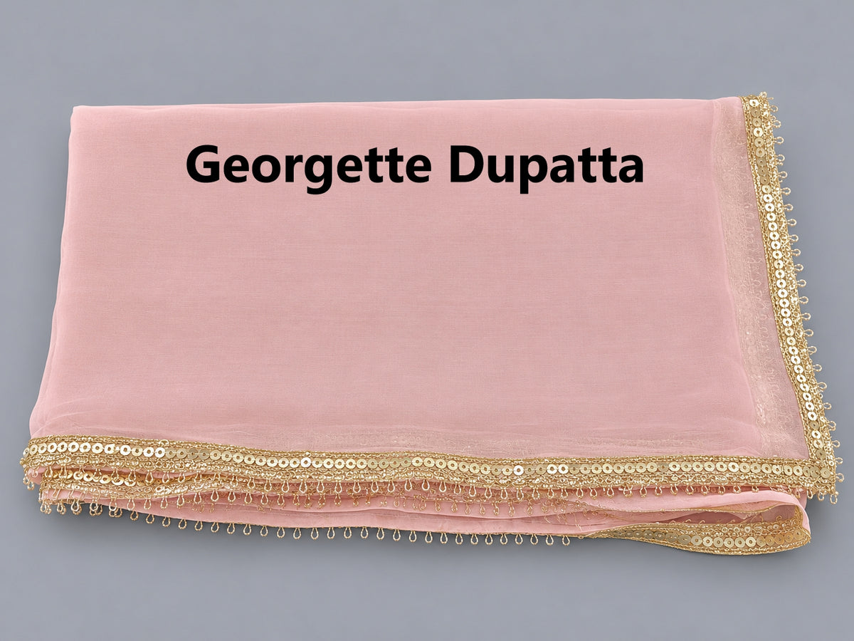 Women's Blush Pink Georgette Embroidered Palazzo Set in S & L