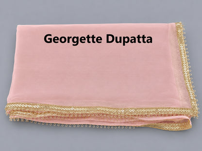 Women's Blush Pink Georgette Embroidered Palazzo Set in S & L