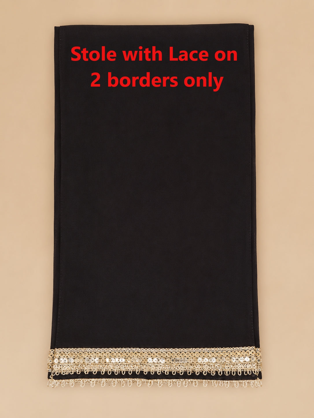 Women's Black Georgette Embroidered Palazzo Set with Stole in S & L