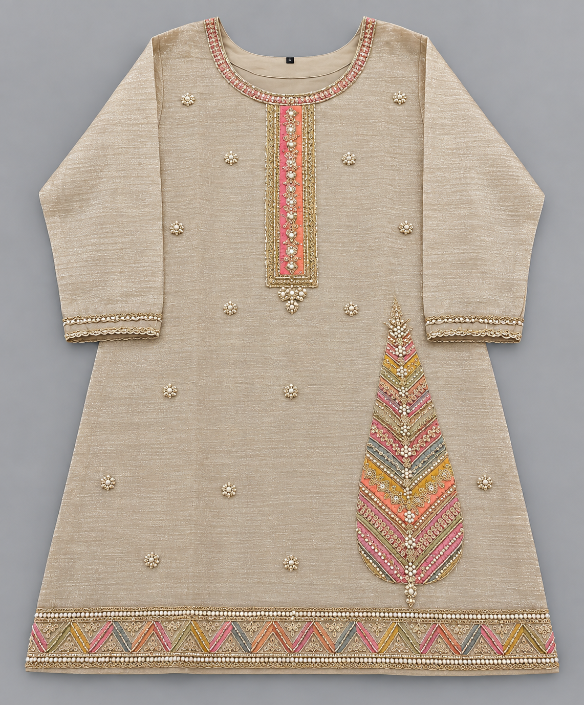 Women's Salsa Silk Embellished Kurta with Multicolor Flared Palazzo in L & 2XL