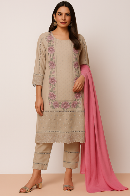 Women's Beige Pakistani suit 2XL
