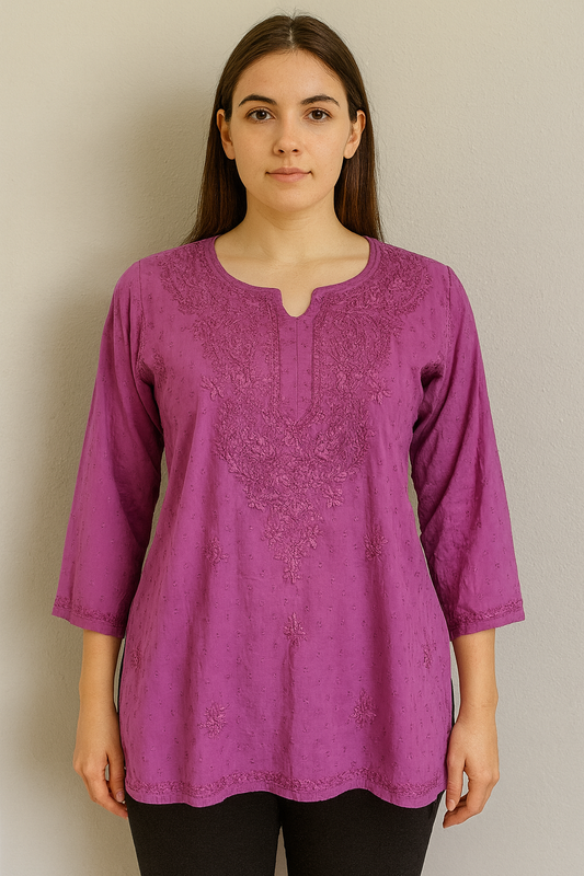 Women's lucknowi work blouse in dolby cotton in S & L