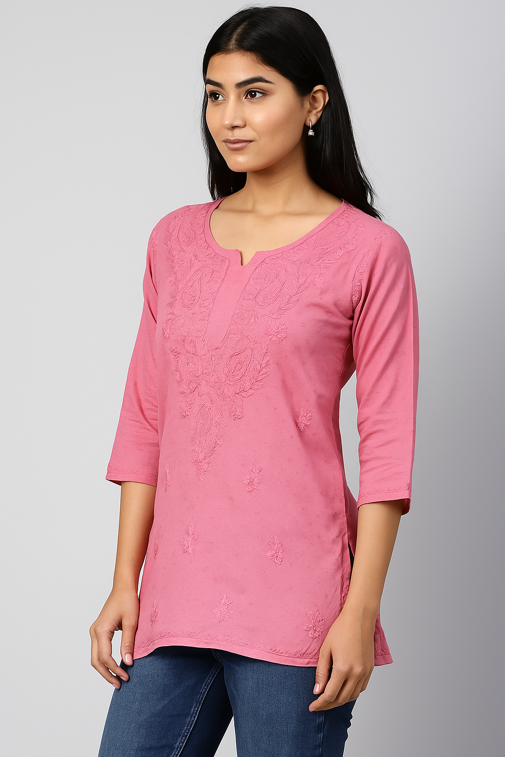 Women's lucknowi work blouse in dolby cotton in S & L