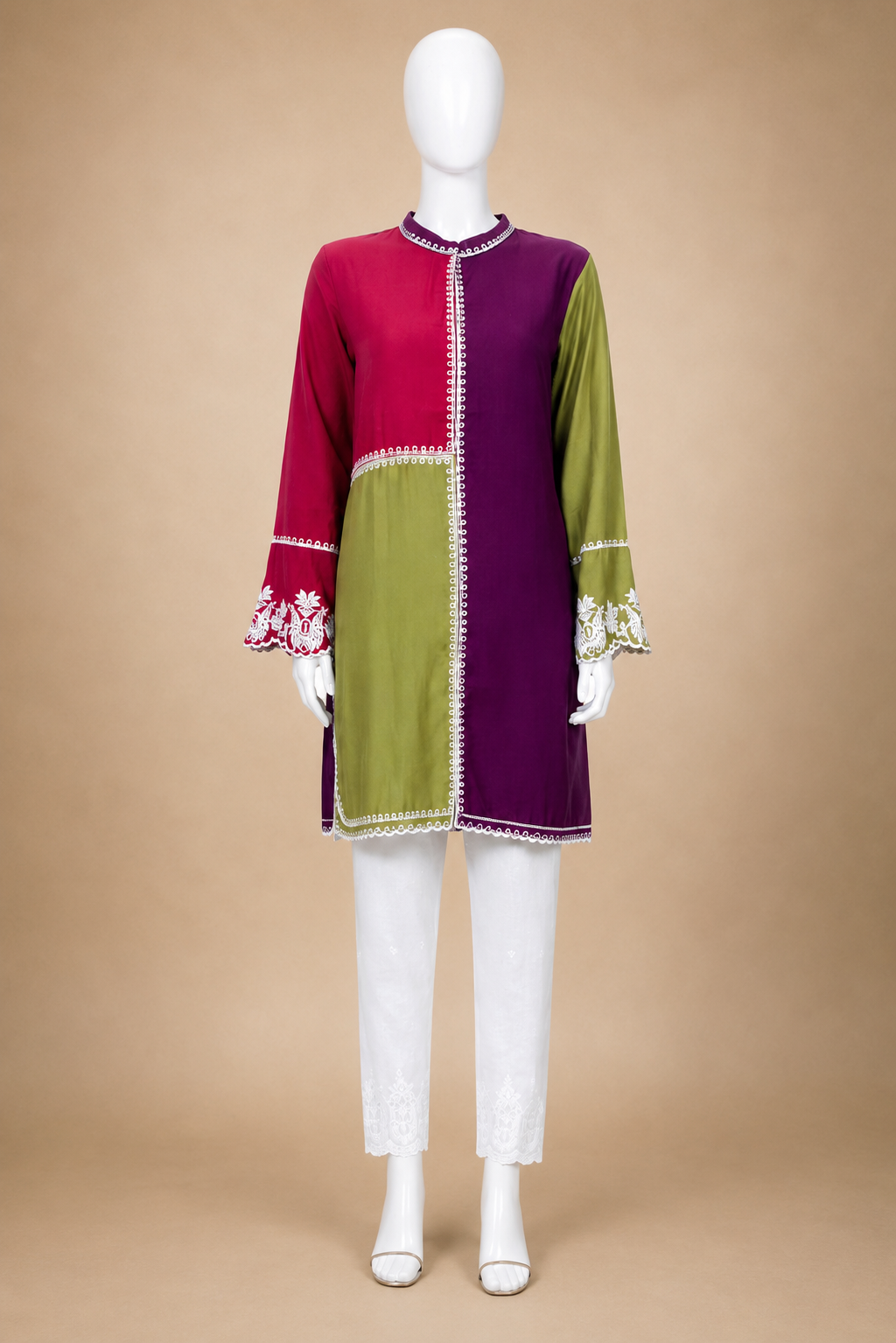 Women's Muslin Silk  coord Set with Hakoba pants (M, L, XL & 3XL)