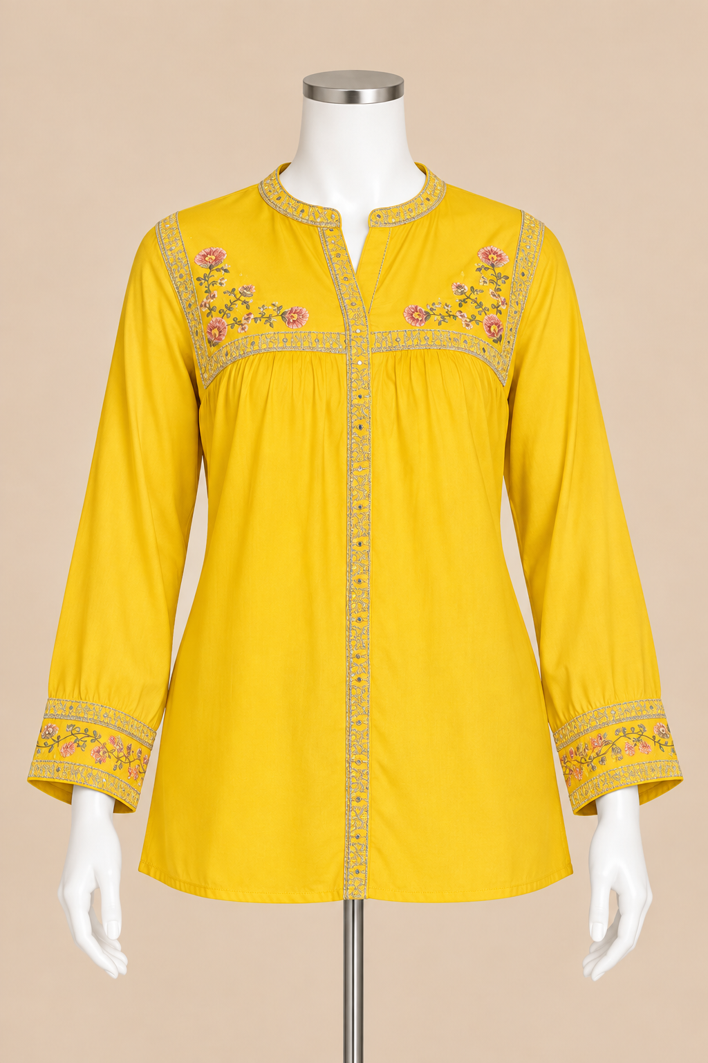 Women's Rayon Embroidered Long Sleeve Top (L &  XL)