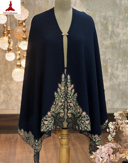 Women's knitted Stole cum cape Style 1 - detail view